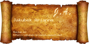 Jakubek Arianna névjegykártya